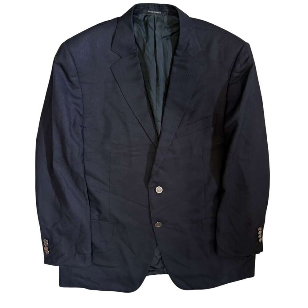Ermenegildo Zegna Su Misuro Wool Silk Blazer Mesh Sport Coat Full Canvas 44S